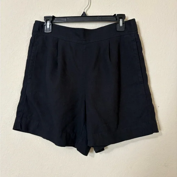 Free Assembly Black Linen Blend Women’s Shorts Sleek Everyday Staple Size Medium - Picture 7 of 14